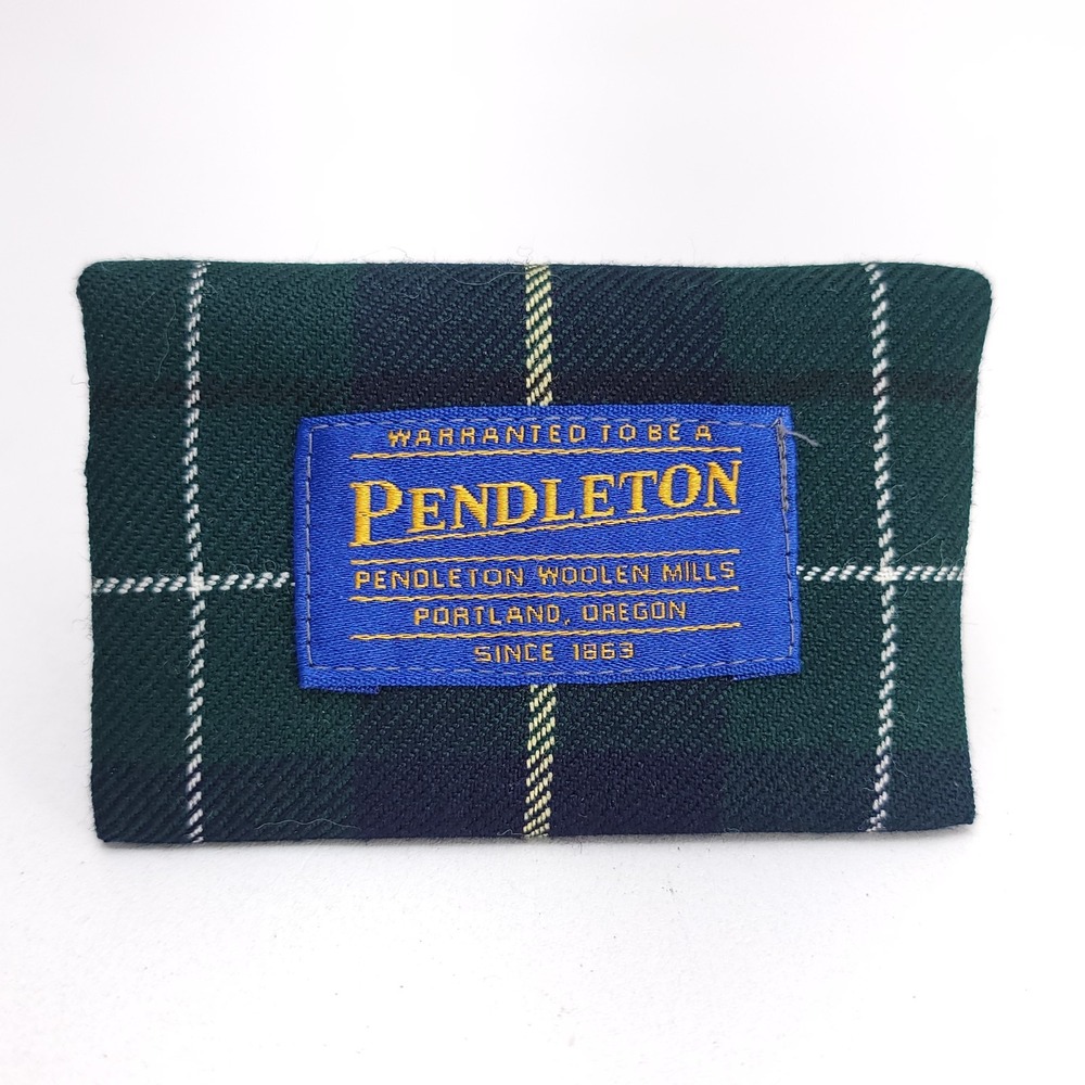 Pendleton Wool Wallet Bifold Card Wallet Sewing Kit Plaid 4" X 2.5"‎ Made in USA